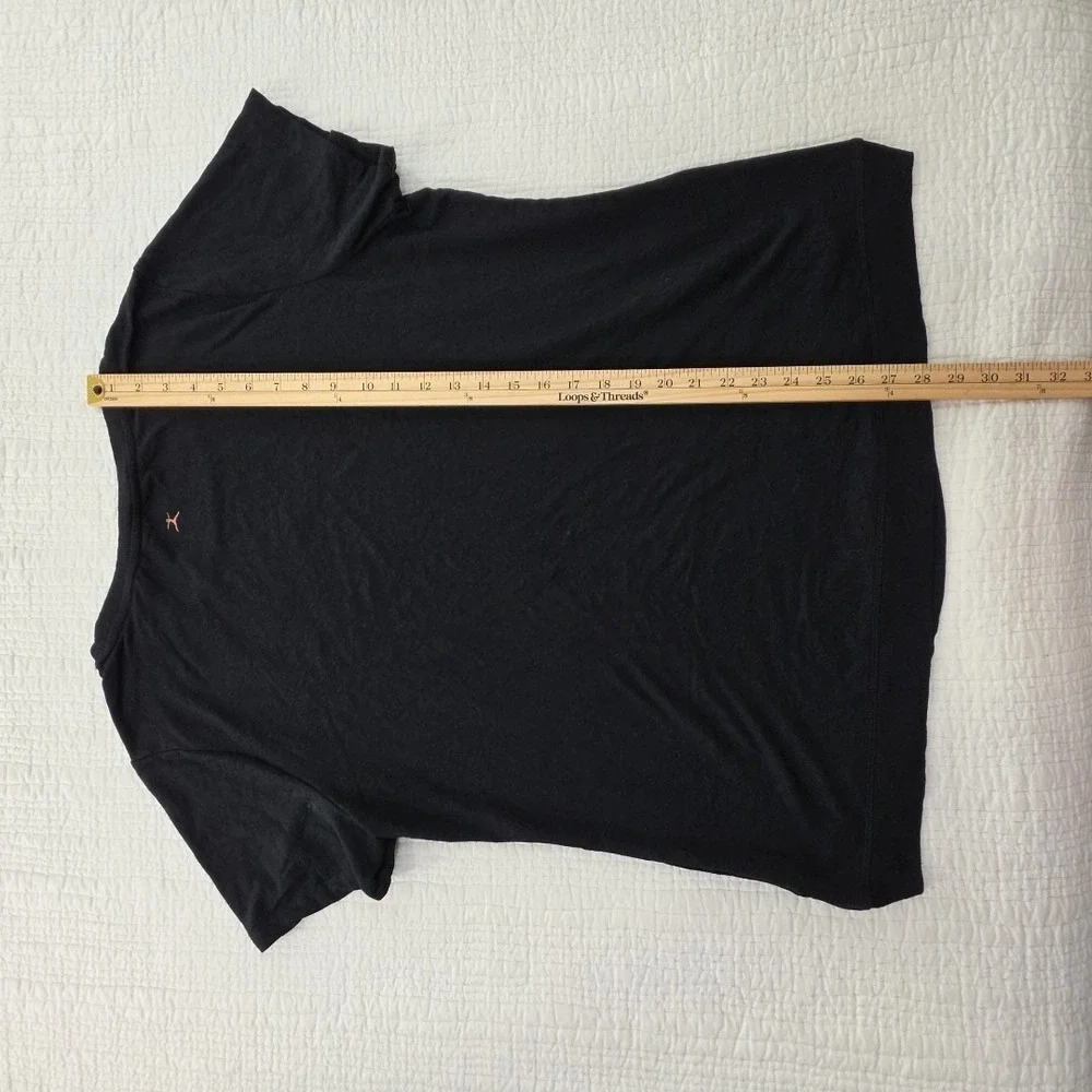 Danskin Supersoft Tulip Split Tunic Top Womens XXL Black‎ Short Sleeve Stretch